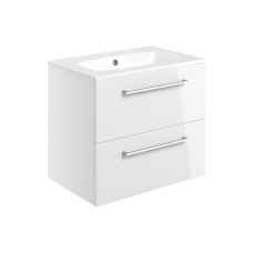 Pilton 610mm Wall Hung Vanity Unit with Basin in Gloss White